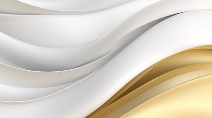 white and gold abstract waves web background, minimalistic smooth lines, creative concept