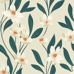 Simplicity in Bloom: Minimalistic Floral Pattern.