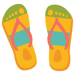 Flip Flop Beach Days Color 2D Illustrations