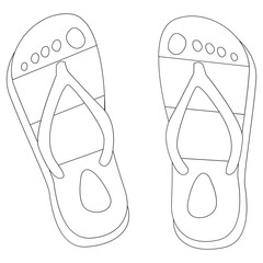 Flip Flop Beach Days Outline 2D Illustrations