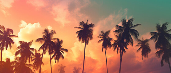 Tropical Background With Palm Trees