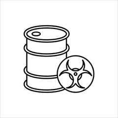 Barrels of waste vector illustration. Biohazard waste, Radioactive waste. barrels icon for web design vector illustration on white background. 