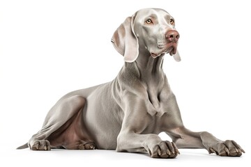 Weimaraner isolated on white background. Generated by AI.