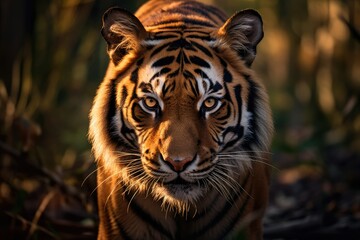 Predator Bengal Tiger Roaming in the Wilderness