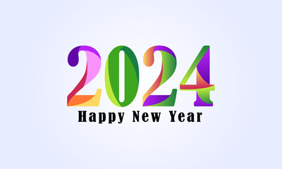 2024 Happy New Year colorful calligraphy design. New year 2024 colorful gradient vector illustration design