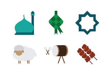 flat icon set of eid Al-Adha