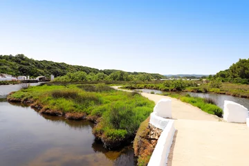 Tuinposter Inland path of the natural park of S'Albufera des Grau, in Menorca (Balearic Islands, Spain). A wetland of great ecological value. © Concept Island