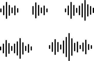 オーディオや音による波のアイコン素材