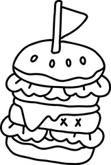 hamburger hand draw