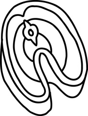 Fish fillet hand draw