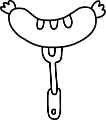 Grilled Sausage hand draw