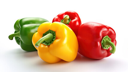 bell peppers isolated on white background - obrazy, fototapety, plakaty