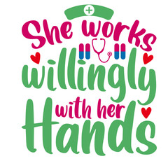 Retro Nurse T-shirt Design, Vector