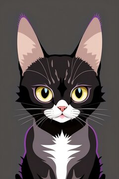 black and white cat
