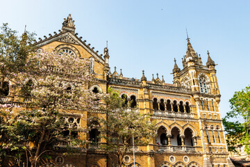 Fototapeta na wymiar Exterior of the Chhatrapati Shivaji Terminus, formerly the Victoria Terminus station in Mumbai, Maharashtra, India, Asia