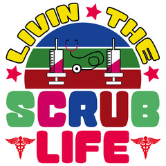 Retro Nurse T-shirt Design, Vector