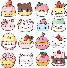 cute kawaii style illustration, cute, animal illustrations, adorable, whimsical, endearing, fluffy,