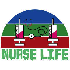 Retro Nurse T-shirt Design, Vector