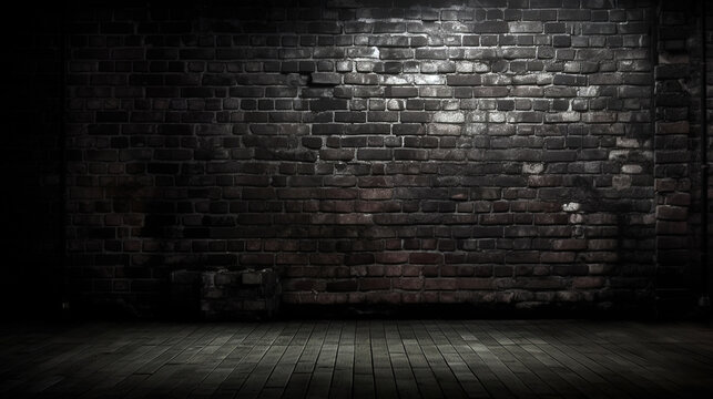 dark room brick wall grunge texture background. (2)