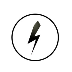 Lightning black symbol with circle
