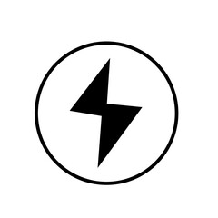 Lightning black symbol with circle