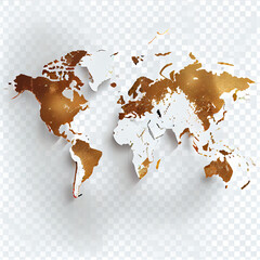 World map clip art white background Ai generated image