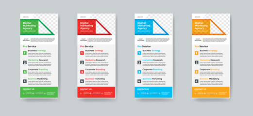 Modern Creative Corporate Business DL Flyer Leaflet Template Sample Unique Concept, Creative Business Rack Card Vector Design Layout for Advertisement, Promotion