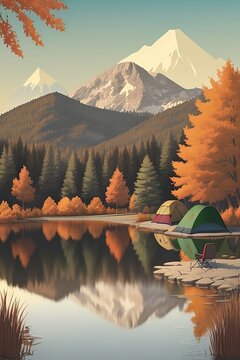 autumn landscape in the mountains