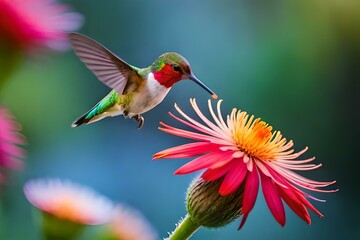 Obraz na płótnie Canvas hummingbird on flower