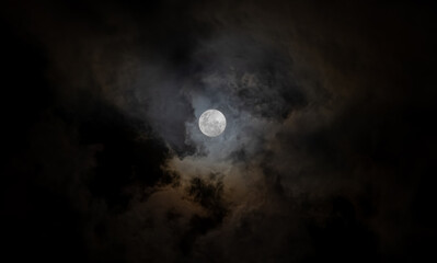 Naklejka na ściany i meble moon and clouds