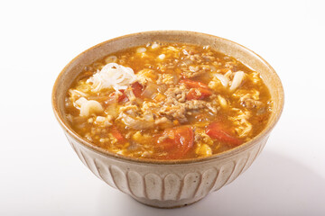 トマトと卵のカレーうどん