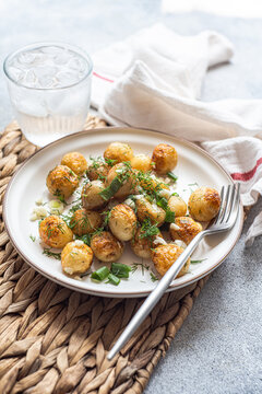 Fried spring potato vegetables