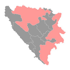 Republika Srpska map, administrative district of Federation of Bosnia and Herzegovina. Vector illustration.