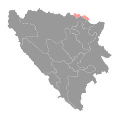 Posavina canton map, administrative district of Federation of Bosnia and Herzegovina. Vector illustration.