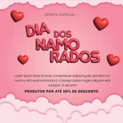 valentine card with hearts, Dia dos namorados post, 