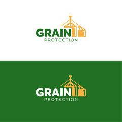 Grain protection silo vector logo design © dieini