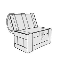 Treasure Chest Box, Render 3d Object