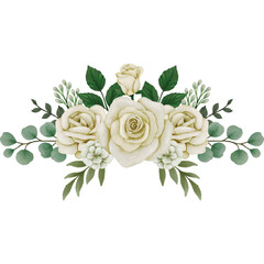 Flower white rose, floral bouquet Clip art Element Transparent Background