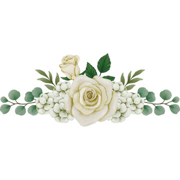 Flower white rose, floral bouquet Clip art Element Transparent Background