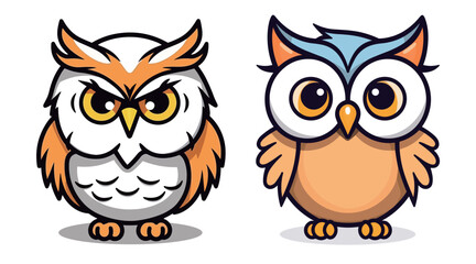 Cute owl combination vector footage