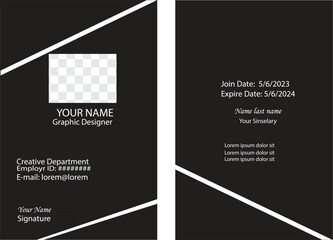 Simple employee id card. Modern id card template. 