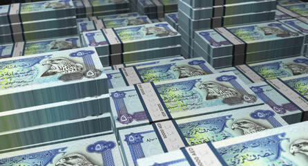 Emiratesian Dirham Dubai AED banknote money 3d illustration - obrazy, fototapety, plakaty