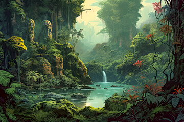 jungle painting travel art