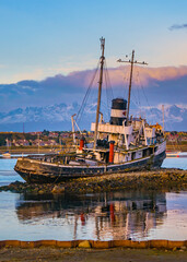 Tugboat at port, ushuaia, argentina