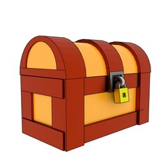 Treasure Chest Box, Render 3d Object