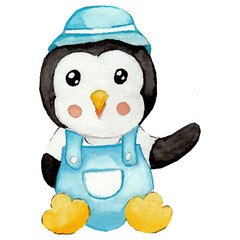 Cute penguin Clip art Element Transparent Background