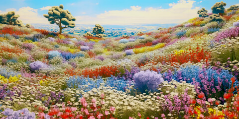 Fototapeta na wymiar landscape blooming - Generative AI