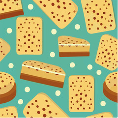 cute simple sponge cake pattern, cartoon, minimal, decorate blankets, carpets, for kids, theme print design
