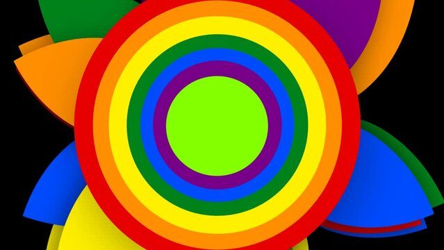 LGBTQ Pride month Green screen Motion Graphics Animation,lgbt pride month flower abstract animation,text space LGBTQ Pride month Frame Animation.