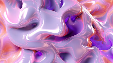 Fototapeta na wymiar Digital technology liquid metal forms purple abstract graphics poster web page PPT background with generative